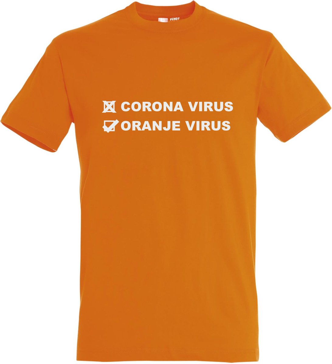 T-shirt Corona virus / oranje virus | Koningsdag | oranje shirt | Koningsdag kleding | Oranje | maat XS